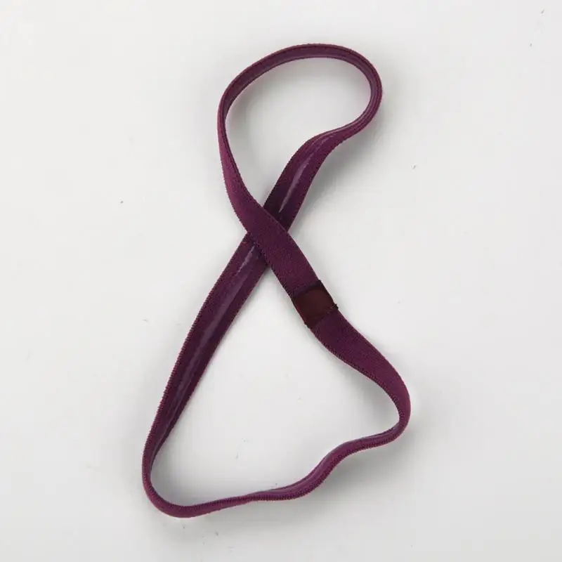 purple 1 шт. женский свитер Йога Танцы Бег футбол чистые резинки для волос противоскользящие эластичные резиновые тонкие спортивные повязки повязка для волос для девочек - Цвет: purple