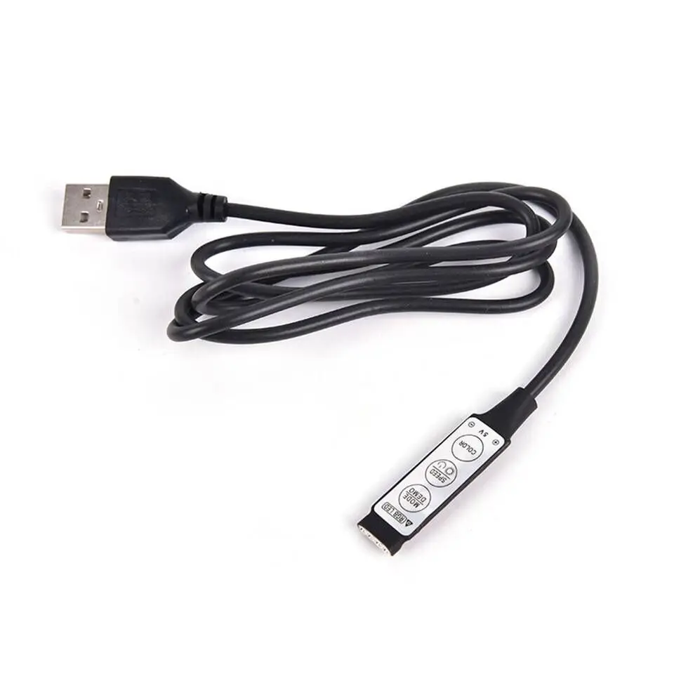 USB 3key Controller USB 5 в ТВ ПОДСВЕТКА полоса BSOD светодиодная линия DIY 5050 SMD RGB черная печатная плата Лента Клейкая Лента USB ИК контроллер Нет Водонепроницаемый 0,5 м/1 м - Испускаемый цвет: USB 3key Controller