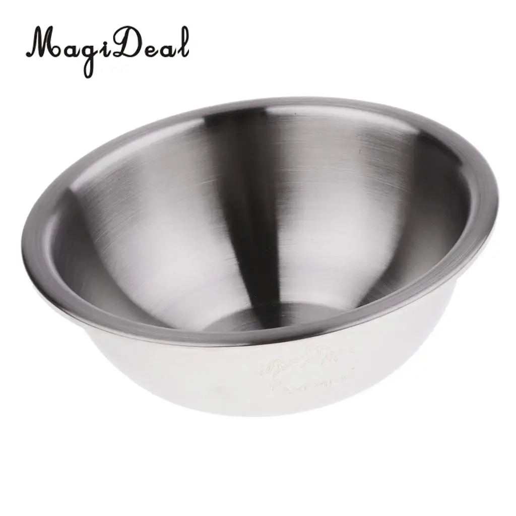 18cm Diameter MagiDeal пищевая миска из нержавеющей стали 304 для кемпинга, посуда для пикника, тарелка 16 см, 18 см, 20 см, 22 см, 24 см - Цвет: 18cm Diameter