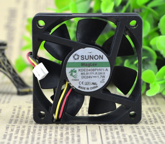 6 см 60*60*15 24V 1,7 W KDE2406PHV1-A 3 провода вентилятор переменного тока
