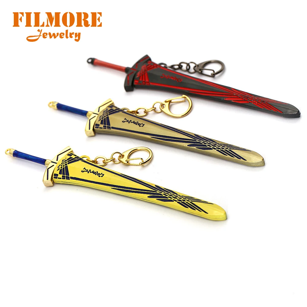 Filmore аниме Fate Saber брелок на ключи с кольцом из сплава Holder Black 17 см Подвеска в виде