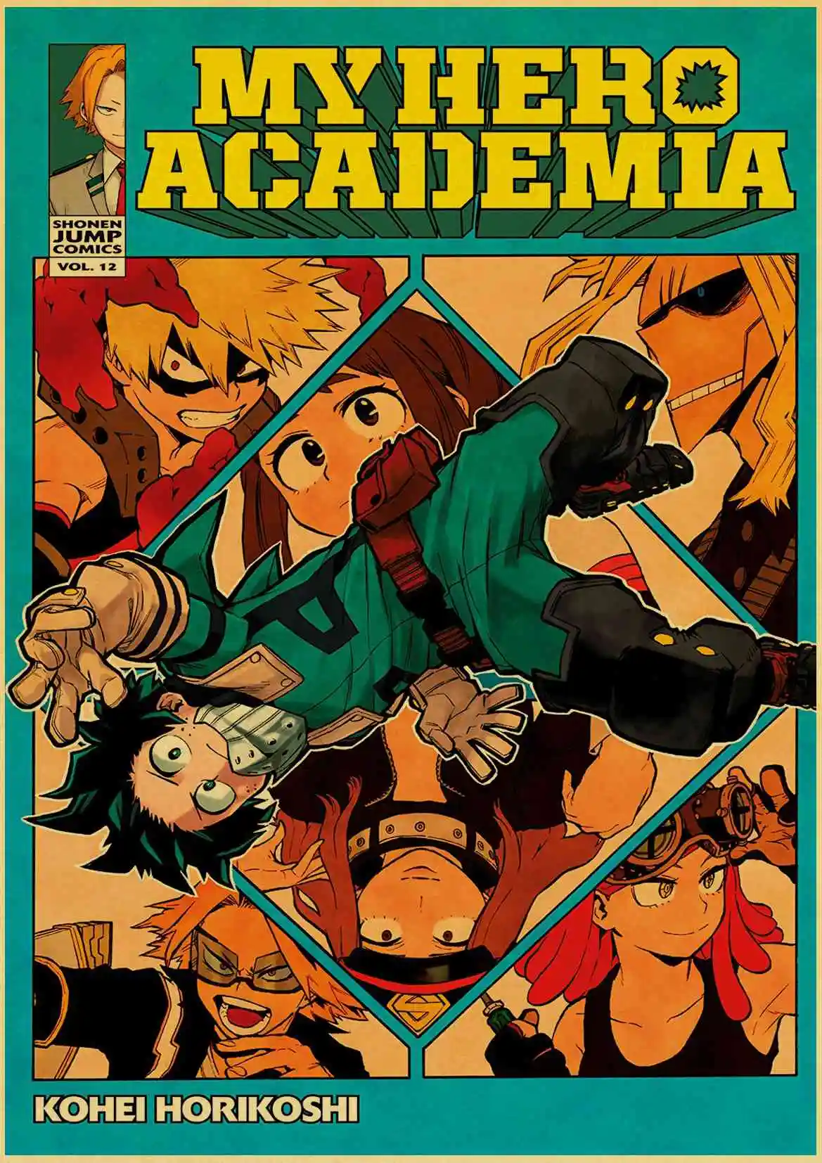 T003 My Hero плакат Academia коричневая печать на крафтовой бумаге настенная живопись Винтажный стиль аниме Ретро плакат Наклейка на стену - Цвет: T003