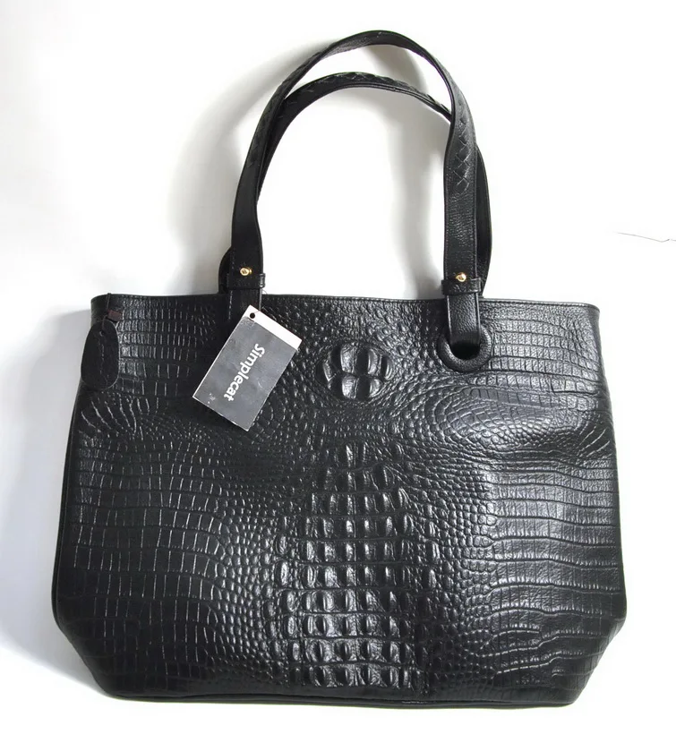 Женская сумка-тоут из натуральной кожи сумка для покупок крокодиловой