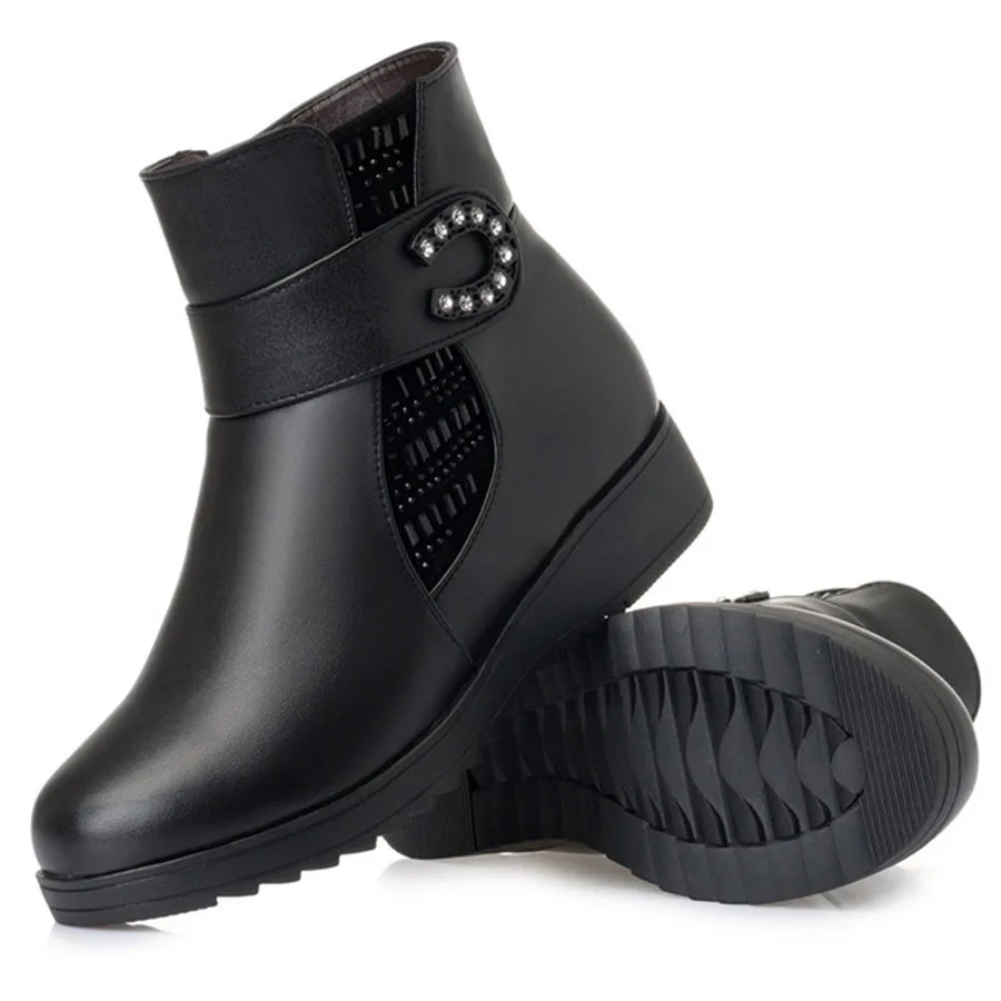 Женские ботинки из натуральной кожи высокого качества большие размеры 35-43