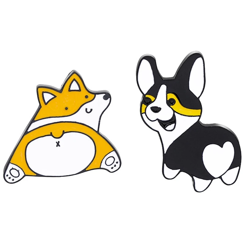 Корги сердце встык булавки броши корги любовник эмаль нагрудные знаки Значки для