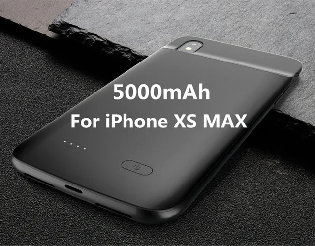 Black 5000 мАч Расширенный чехол для аккумулятора телефона для iPhone xs max ударопрочный чехол для зарядного устройства для iPhone XS MAX чехол для внешнего аккумулятора - Color: Black