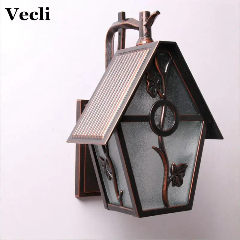 Алюминиевый и акриловый Европейский стиль ретро светодиодный настенный светильник Наружное освещение Вилла балкон садовые лампы лампа Водонепроницаемая лампа