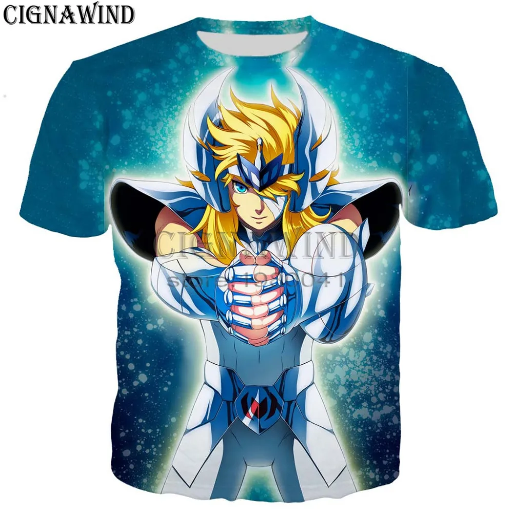 Модная 3D Футболка мужская Saint Seiya Забавные футболки летние топы футболка с