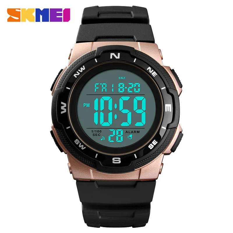 Rose Gold SKMEI Мужские Цифровые часы спортивные часы армейские военные водостойкие часы мужские электронные мужские часы наручные часы relogio masculino 1423 - Цвет: Rose Gold