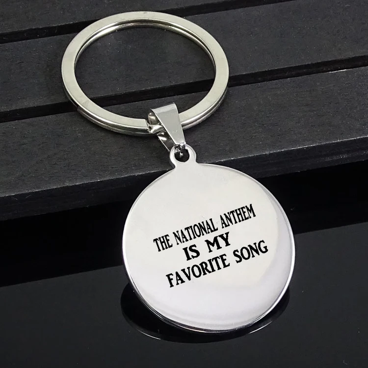 

Unique Letter Keychain National Anthem Favorite Song Stainless Steel Keychains Jewelry Men and Women YP7355