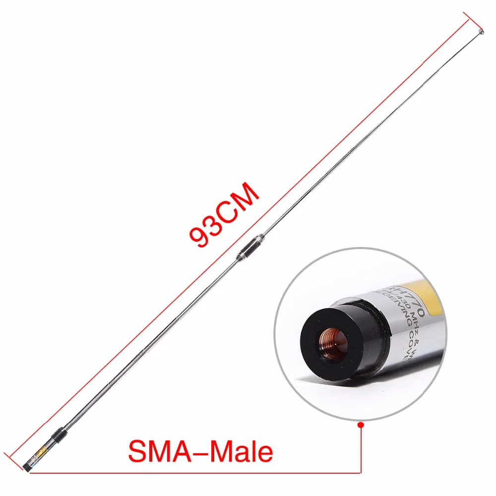 Телескопическая антенна Abbree RH770 SMA Male 144/430 МГц Двухдиапазонная для walkie talkie Wouxun Yaesu