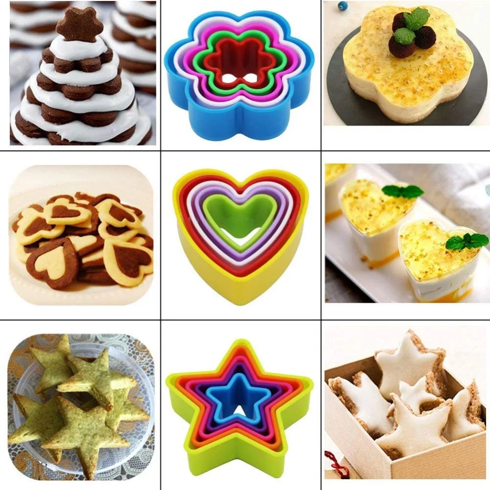 1 комплект формочка для рождественского печенья Fondant(сахарная) десерты паста резная форма Кухня круглые звезды сердце цветы Рождественская елка машина для выпечки печенья прессформы
