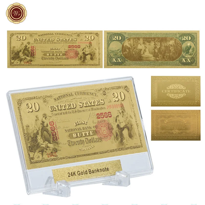 WR золотые украшения 1875 год 24 к Золотая фольга банкноты уникальные подарки 20
