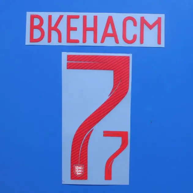 2018 England KANE BKEHACM STERLING ARDY RASHFORD DELE LINGARD Football Font Print Customize Number Stamping Patches Badges |