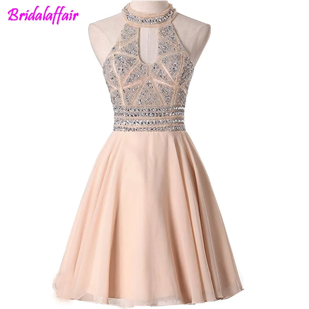 Платья для выпускного вечера BridalAffair новые шифоновые короткие платья для выпускного вечера de noiva curto Выпускные платья