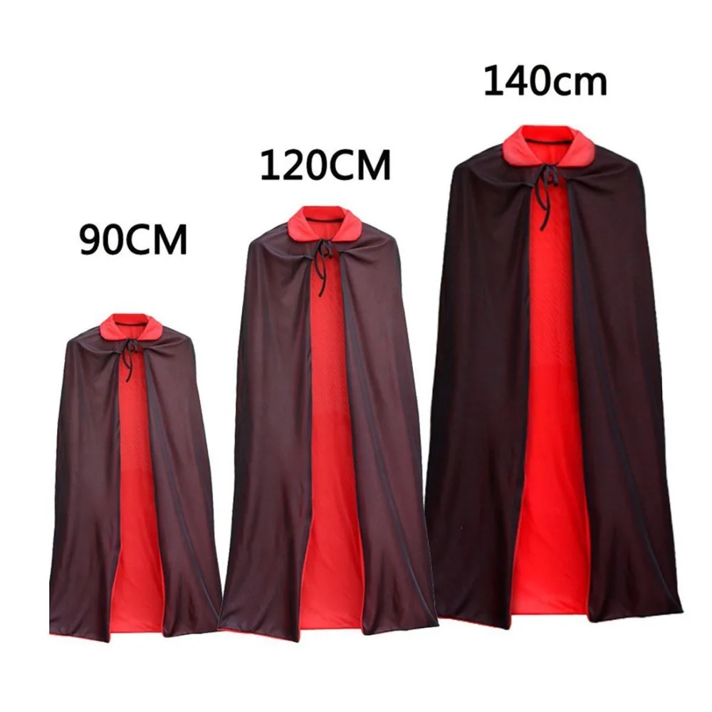 Halloween Cosplay Vampire Witch Cloak Childrens Adult Costume Dracula Devil Cape Black Red Double Robe | Дом и сад