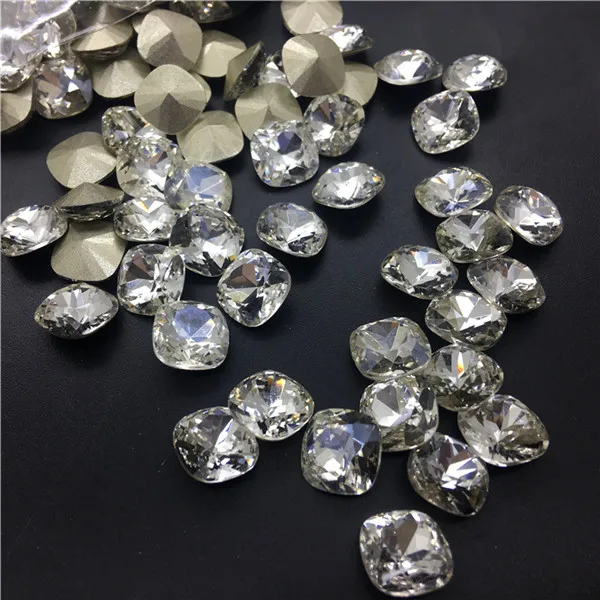 crystal clear Topstone K9 стекло кристалл 8 мм 10 мм 12 мм Классический жир квадратный заостренные с обратной стороны Стразы высокое качество - Цвет: crystal clear