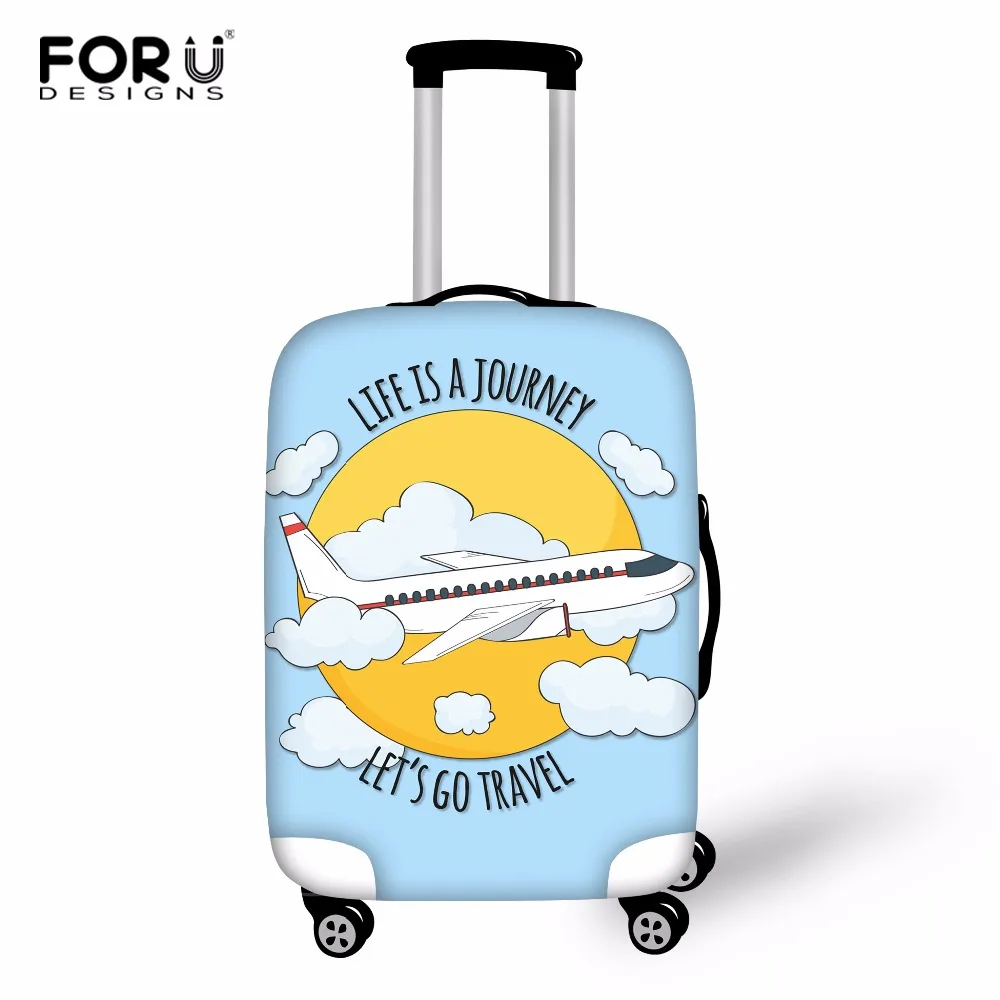 FORUDESIGNS пассажирский самолет эластичный багажный Защитный чехол на молнии багажник чехол мультфильм самолет чехол для дорожного чемодана аксессуары