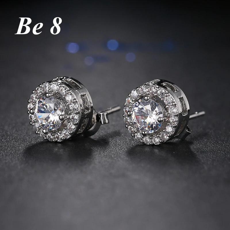 

Be8 Brand Fashion Round Shape Design Stud Earrings Top Quality Cubic Zirconia For Women Wedding Party Show Jewelry Brincos E-216