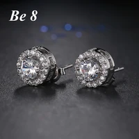 be8 brand fashion round shape design stud earrings top quality cubic zirconia for women wedding party show jewelry brincos e 216