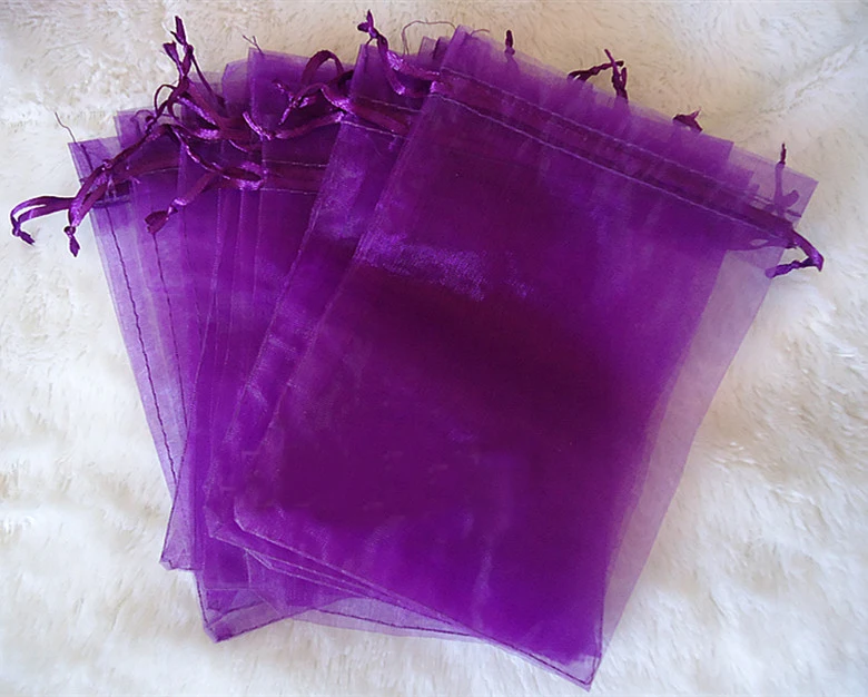 

20*30cm 2000pcs Dark purple Organza Bag christmas Drawstring bag jewelry packaging bags for gift/candy/wedding/party Yarn bag