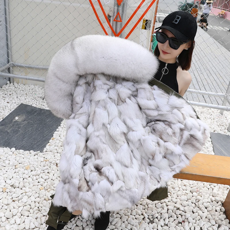 2018 женские зимние пальто настоящий пуховик с мехом лисы енота мех Парка женская