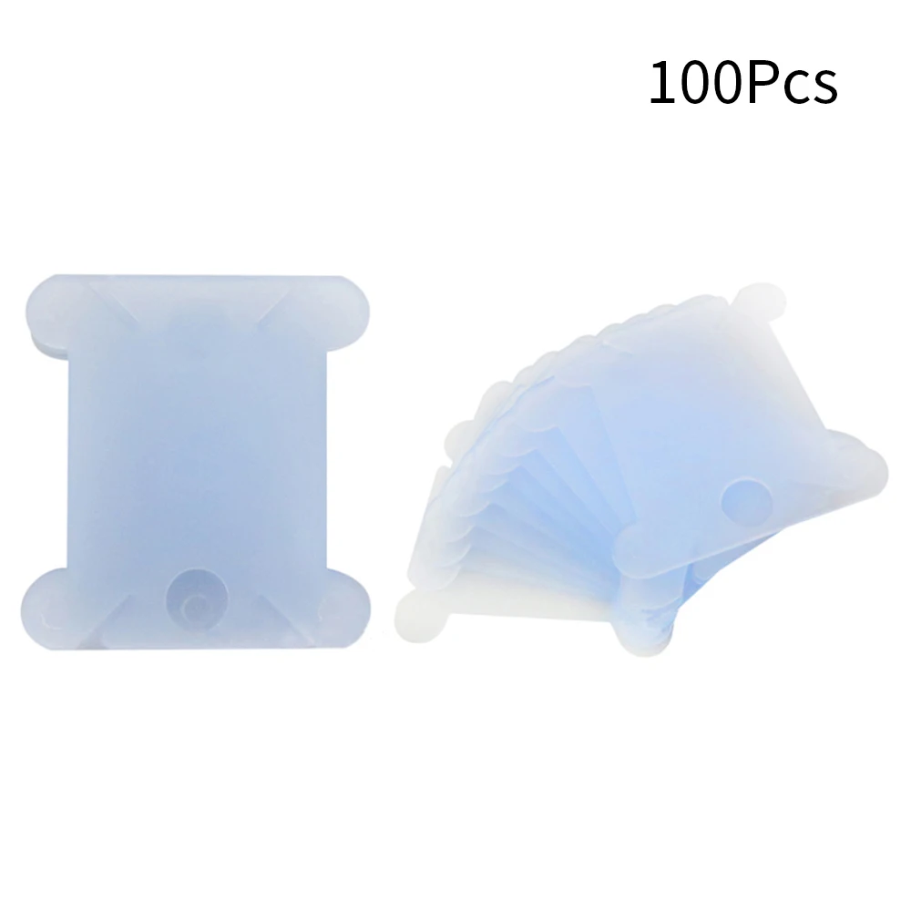 D 100pcs 100/120 шт. Вышивка крестом пластиковый держатель для хранения швейные нитки обмотки пластины печатная плата нитки мулине ремесло шпульки Органайзер - Цвет: D 100pcs