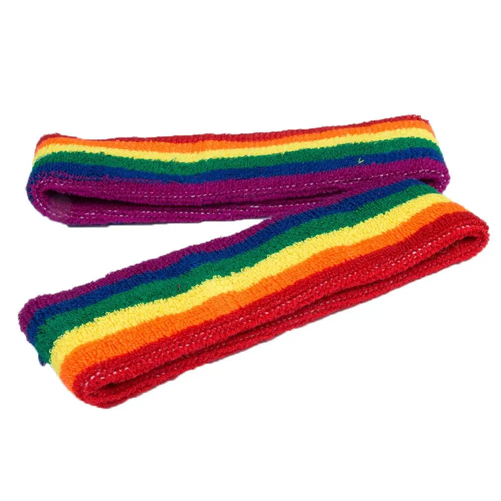 Женский и мужской Радужный цветной ободок для фитнеса йоги широкая эластичная