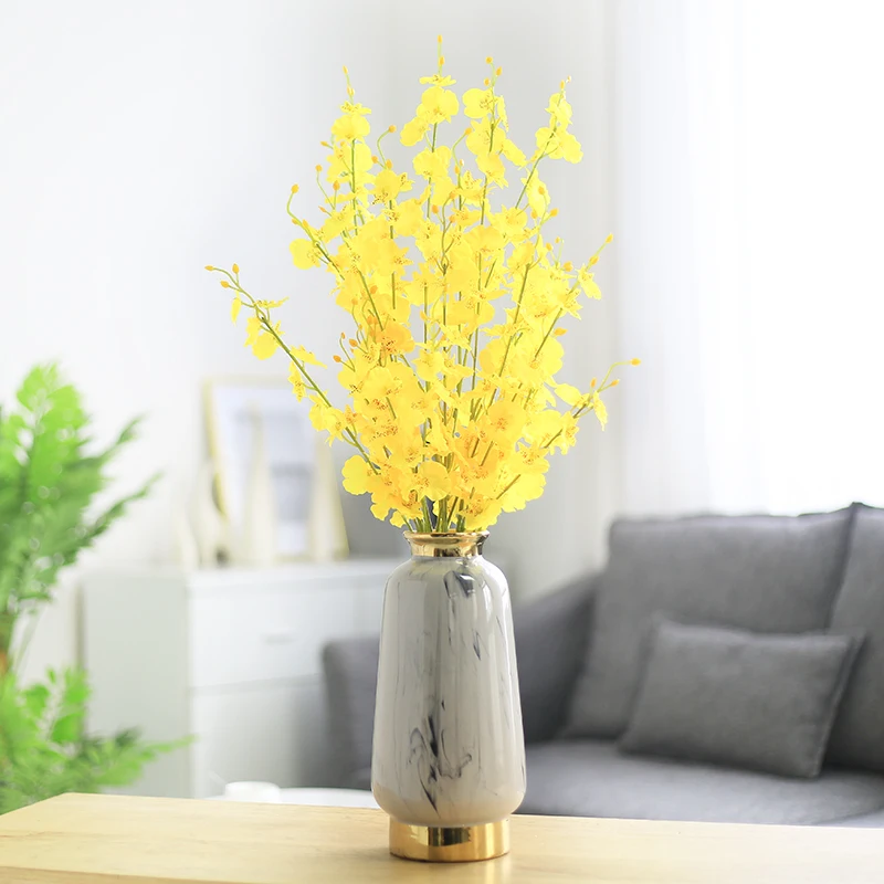 Erxiaobao 5 шт./лот желтые искусственные цветы Oncidium розовые фиолетовые шелковые