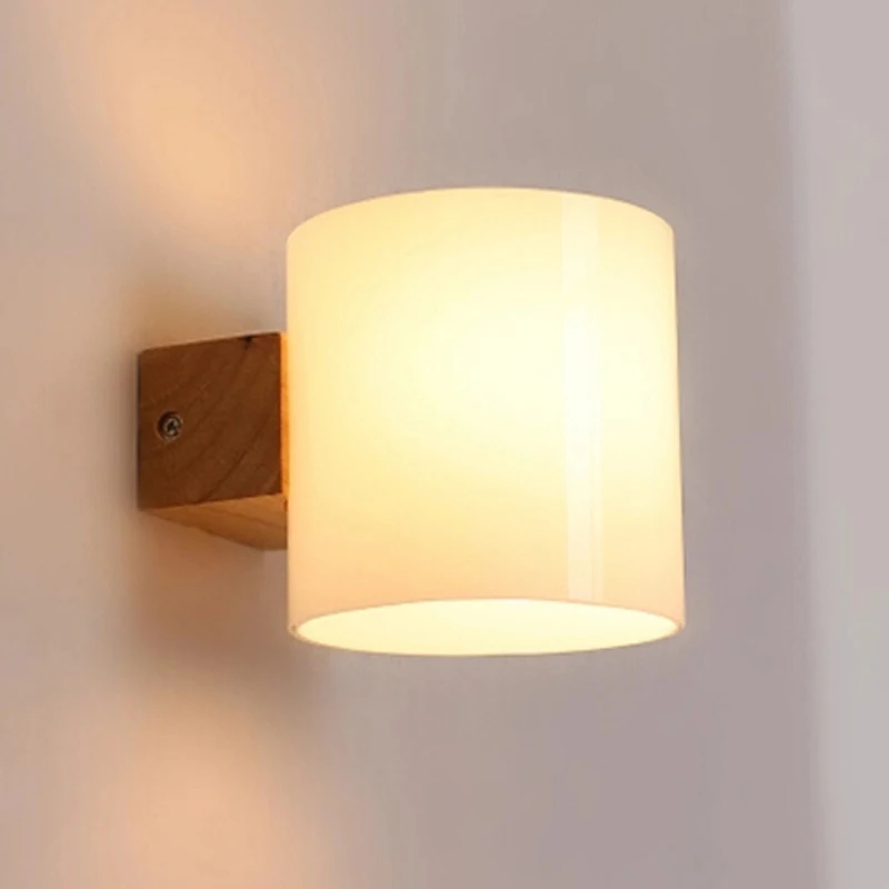 2pcs/lot Modern Wooden Wall Lamp Lights For Bedroom/Bathroom Home Lighting Wall Sconce Solid Wooden Wall Light