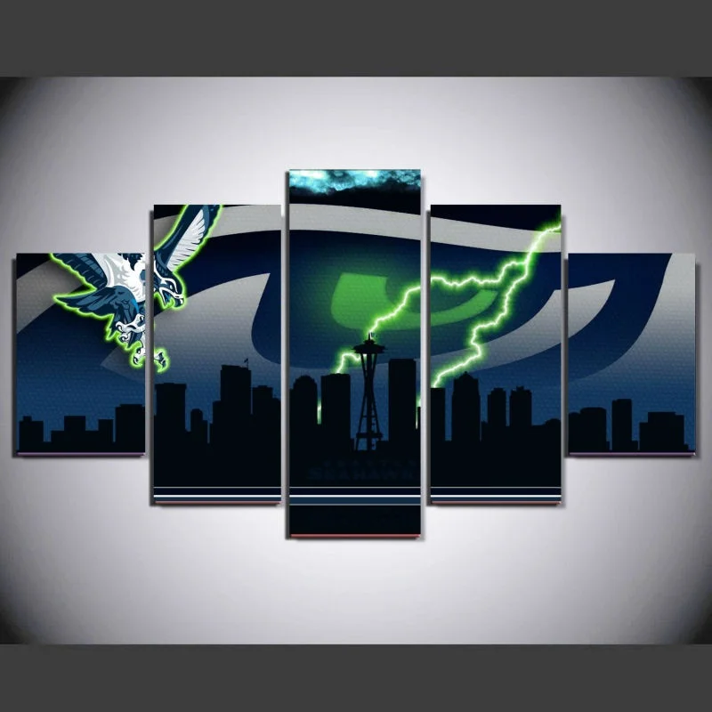 Framed 5pcs Abstract Night Sky Modern home decor Canvas Print Painting Wall Art Picture For Living Room Modular picture ht025 | Дом и сад