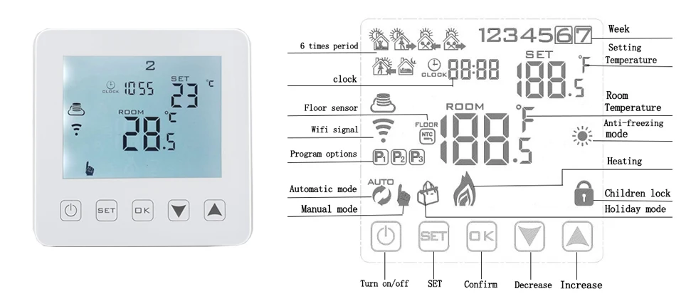 Echo Alexa voice switch wireless thermostat WIFI Gas boiler&Passive contact temperature control for thermostatic radiator valve