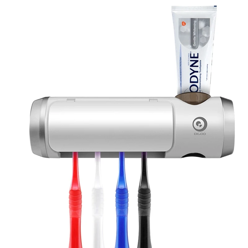 Digoo Bathroom UV Light Toothbrush Sterilizer Box Cleaner Ultraviolet Antibacterial USB Charging Toothpaste Tooth Brush Holder | Дом и сад