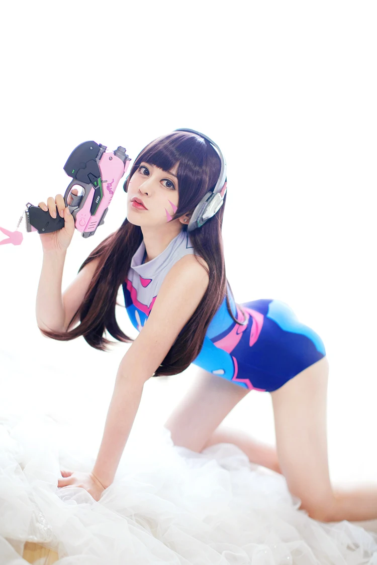 Новинка 2018 костюм для косплея игры OW D.VA сексуальный женский цельный купальник