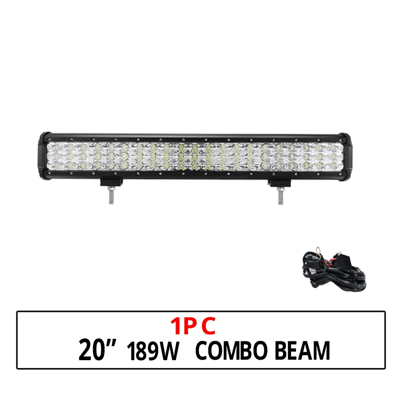 20inch 189w combo Partol 4 7 12 20 22 21 23; большие размеры 34-42 50 дюймов светодиодный светильник бар для Turcks 3-рядная прямые изогнутые светодиодный бар 12v 24v 6000K для внедорожник ATV - Цвет: 20inch 189w combo