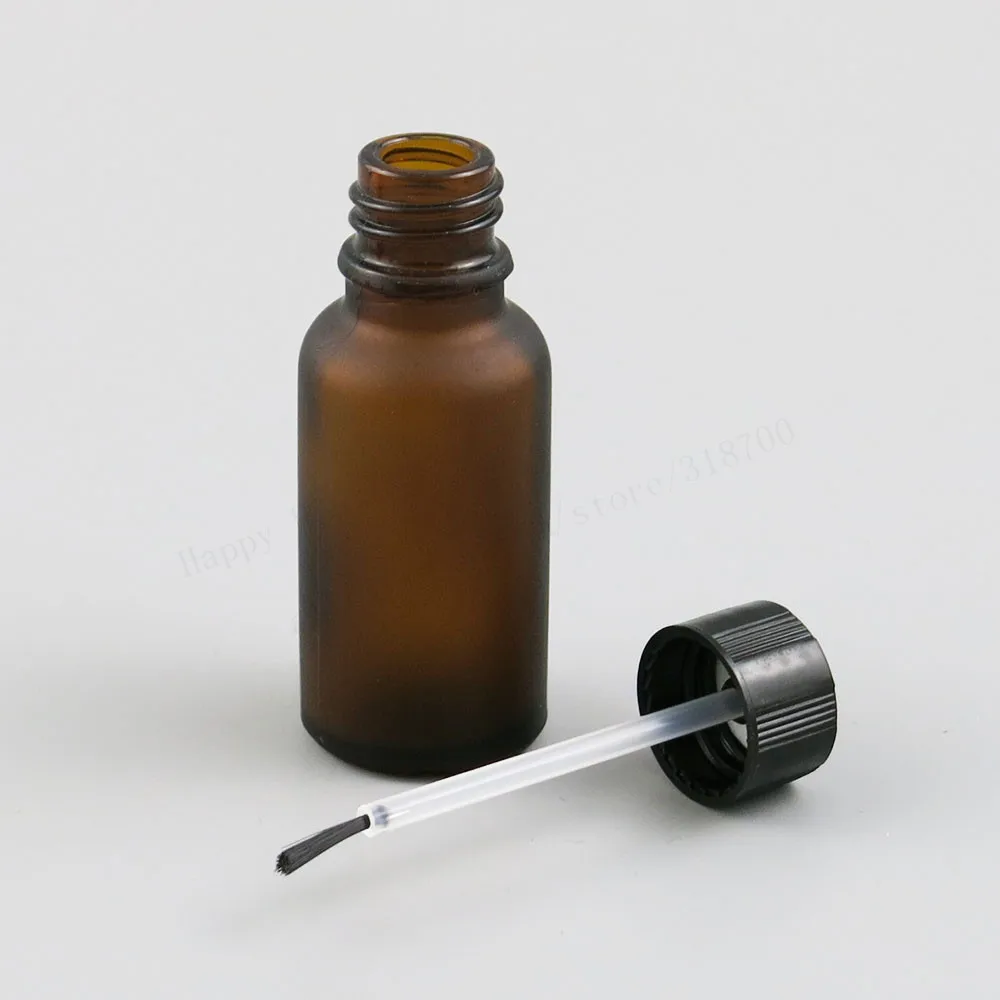 

10x5ml 10ml 15ml 20ml 30ml 50ml 100ml Nail Polish Frosted Brown Glass Bottle With Brush for Beauty Cosmetic Containers Bottle