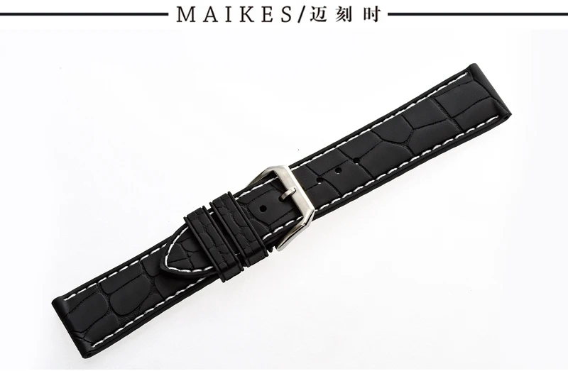 MAIKES аксессуары для часов Ремешок для часов с серебряной пряжкой спортивный силиконовый ремешок часов ремешок 20 мм 22 мм для мужской женский браслет