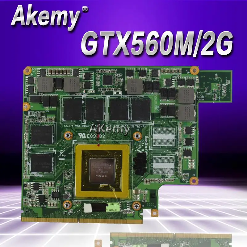 Akemy G73SW VGA плата GTX 560M GTX560M N12E-GS-A1 2 ГБ DDR5 MXMIII VGA Видеокарта для ноутбука ASUS G73SW G73JW G53SW G53SX G53JW