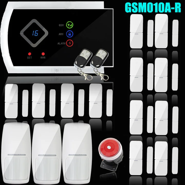 GSM010AR Голосовая подсказка Беспроводная/Проводная SMS GSM сигнализация домашняя автоматическая система безопасности s с PIR/дверной сигнализацией датчик приложение устройство управления Комплект - Цвет: GSM010AR