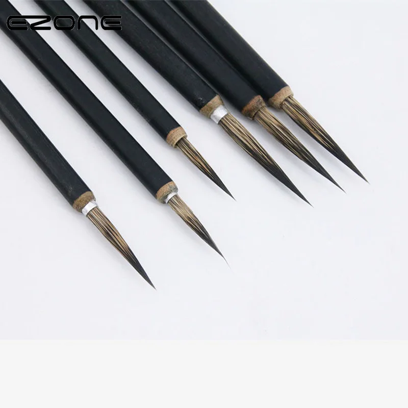 

EZONE Wolf Hair Brush Hook Line Pen Calligraphy Pens Black Bamboo Penholder Artist Drawing Painting Watercolor Painting Supplies