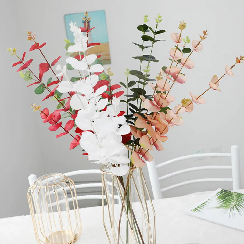 

5pcs Simulation Plant Color Eucalyptus Leaves Eucalyptus Leaves Home Decoration Wedding Background Fake Grass Flower Arrangement
