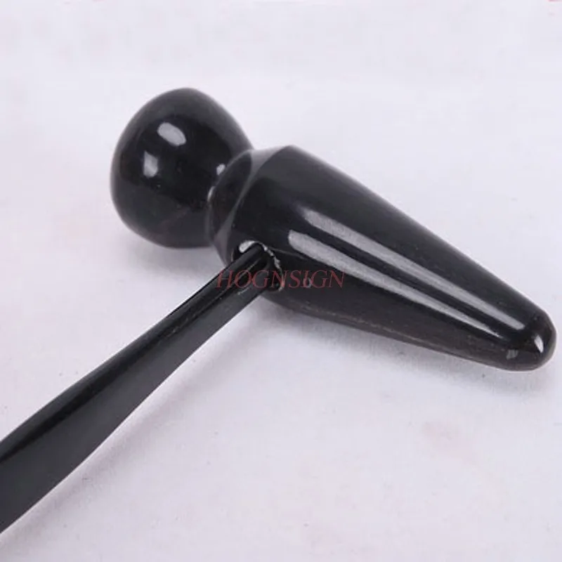 Black ox horn massage hammer meridian acupuncture point knock stick backhammer fitness household slap | Красота и здоровье