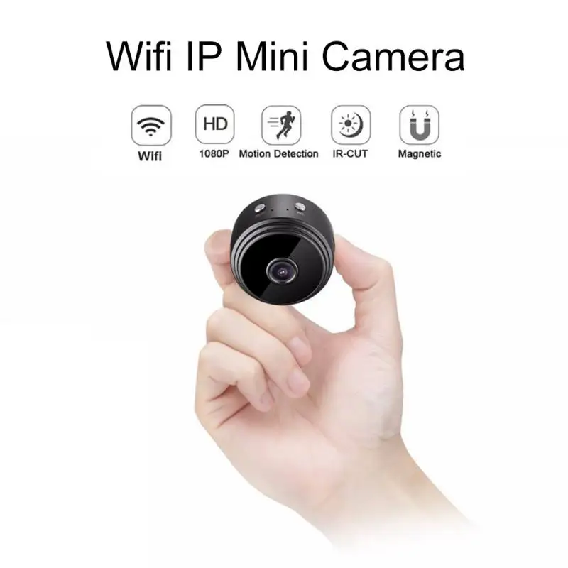 Мини видеокамера круглый 1080 P ночного видения WiFi Пульт дистанционного управления