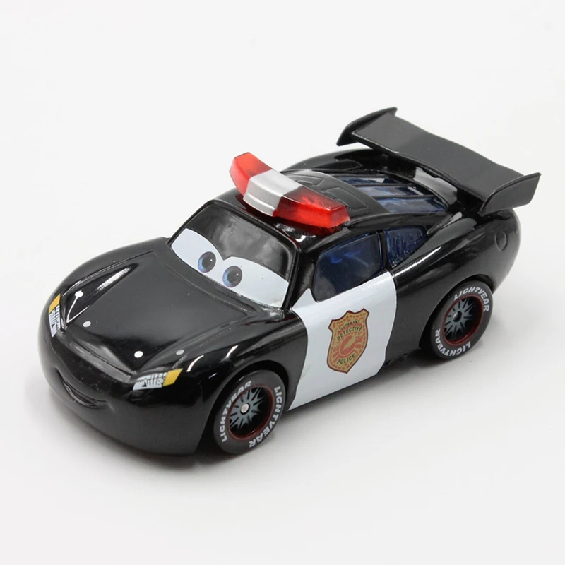 

100% Oroginal Disney Pixar Cars Police version Lightning McQueen Diecast Metal Cute Toy Car For Children Gift 1:55