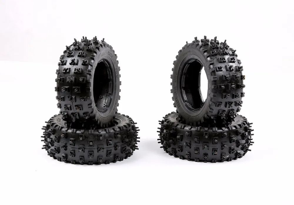 4 шт. шины с большими гвоздиками и колеса для 1/5 LOSI 5ive T ROVAN LT RC TRUCK 87108