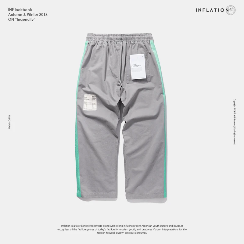 INFLATION Fluorescence Side Straight Casual Pants Streetwear Hip hop Swag Loose Fit Cargo Pants Cotton Brand Trousers 8863W