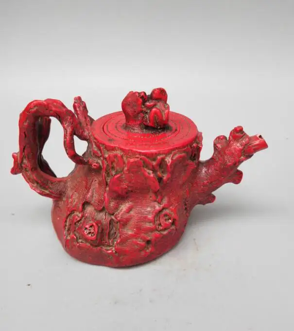 

China collectible imitation Resin old tree stump teapot crafts statue