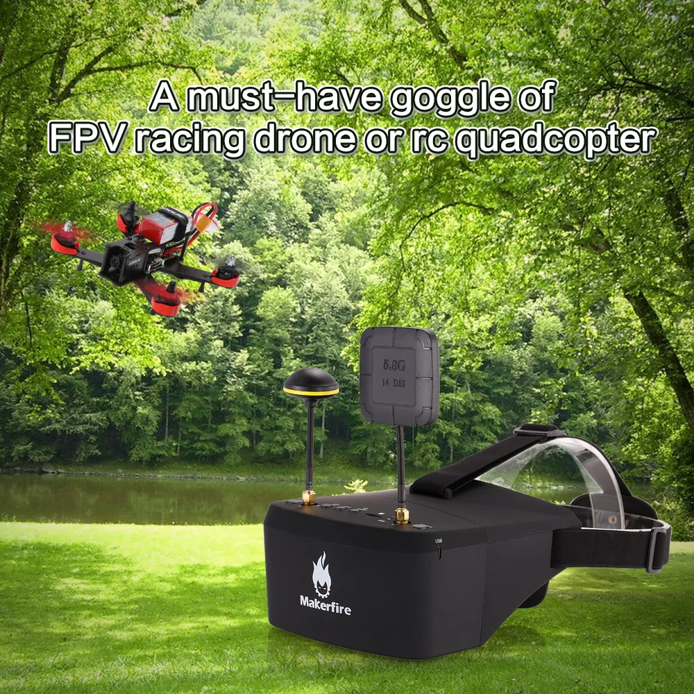 EV800D 5,8G 40CH двойная антенна FPV очки Видео очки с DVR для QAV 250 220 210 Для радиоуправляемой модели гоночного дрона