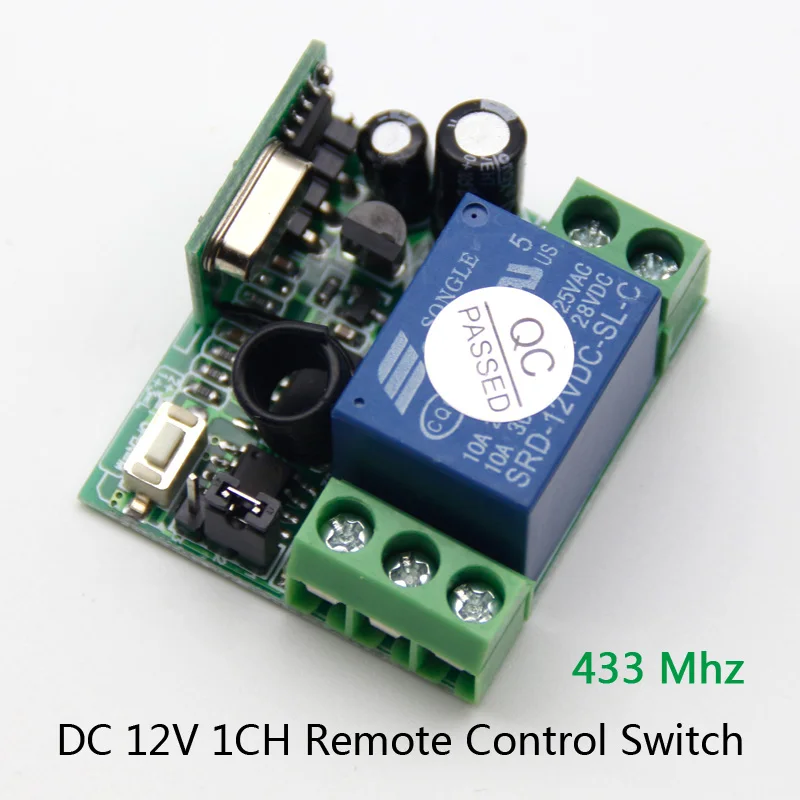 433 МГц Универсальный беспроводной пульт дистанционного управления DC 12 В 1CH
