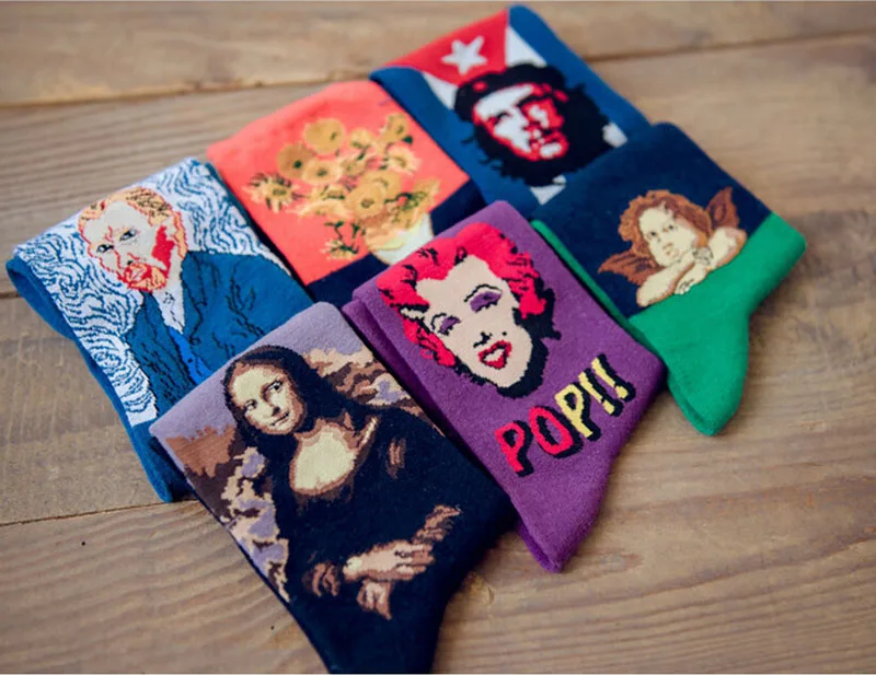 1 пара дизайнерских женских носков с изображением Ван ОГА уличных граффити в